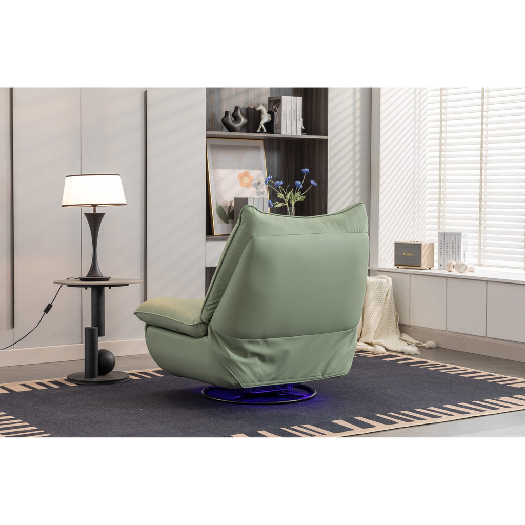 Fauteuil inclinable pivotant et électrique avec haut-parleurs Bluetooth, support de téléphone, ports de chargement USB et Type-C, rangement dissimulé des accoudoirs