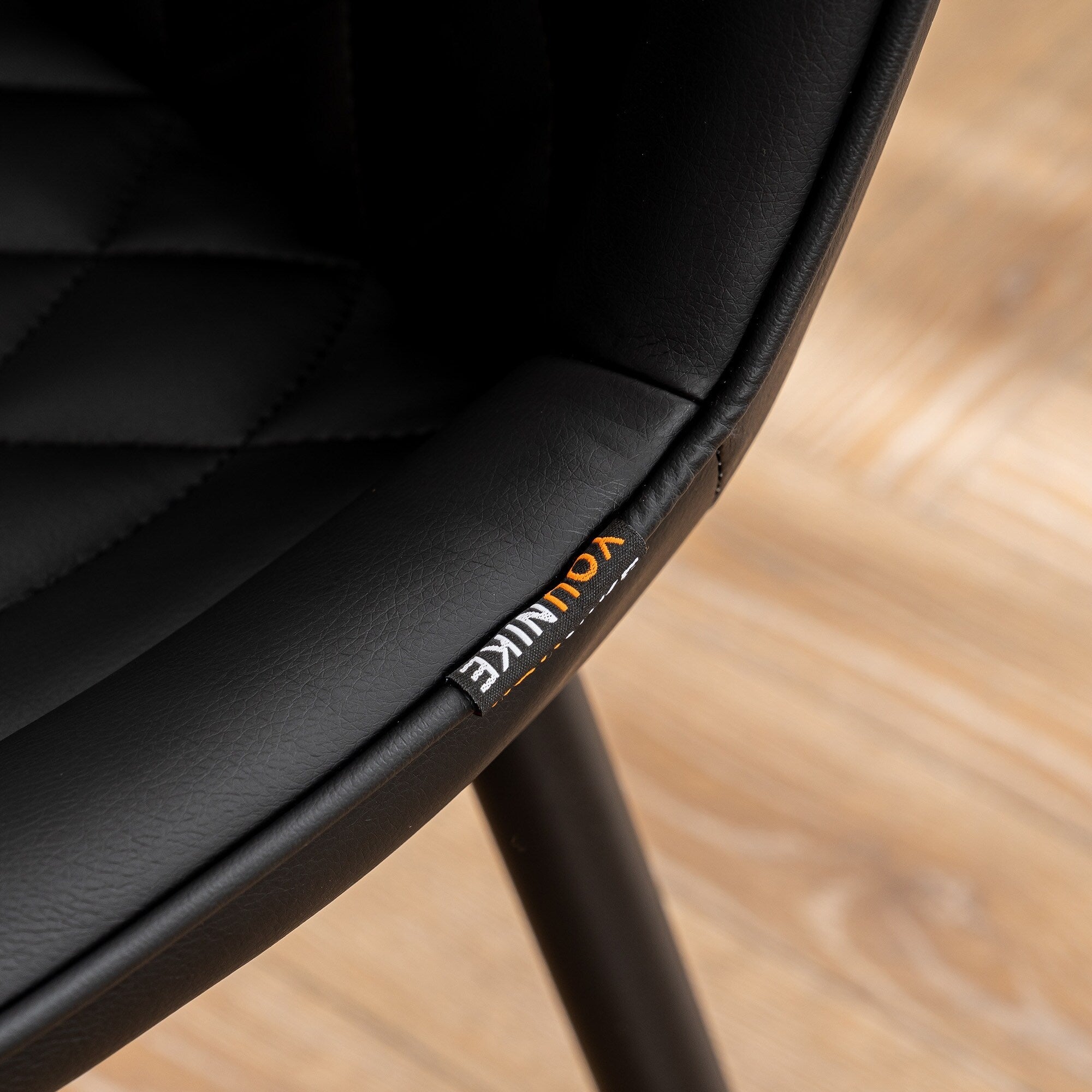 Lot de 2 chaises de salle à manger modernes en cuir rembourré sans accoudoirs