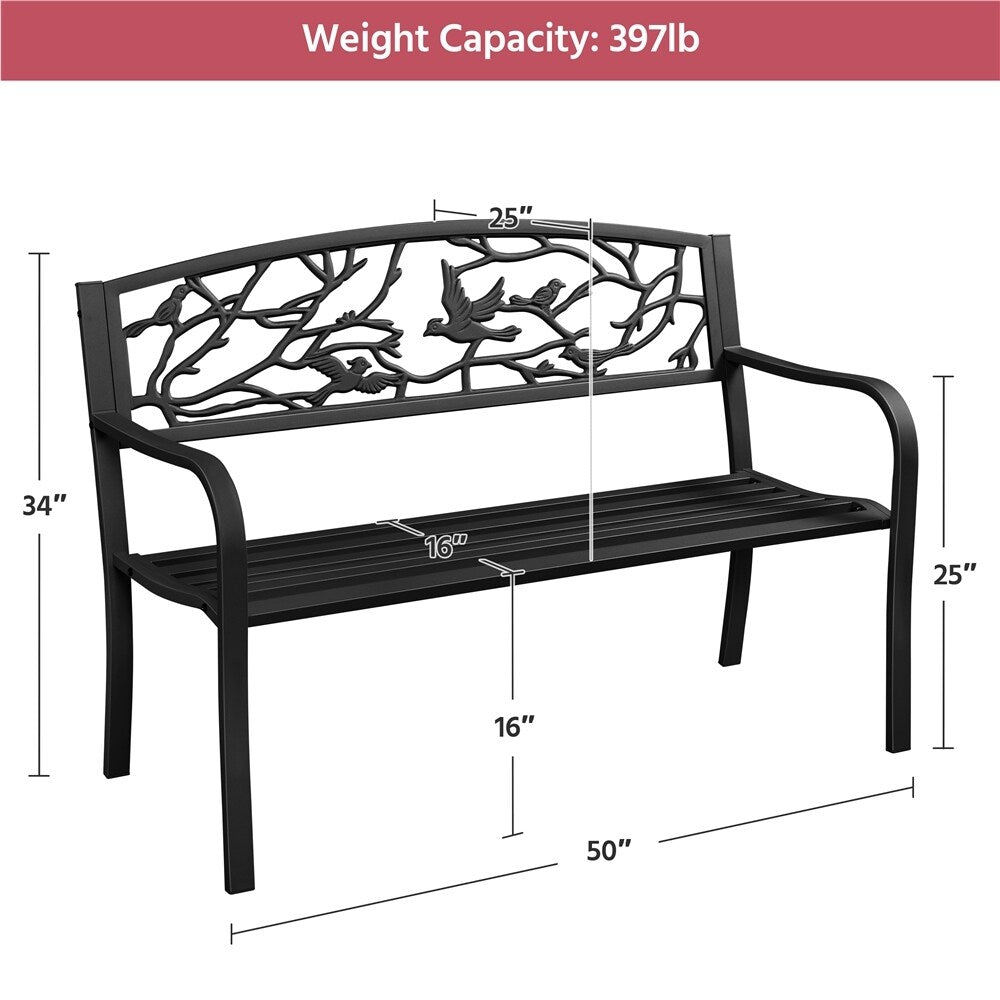 Banc de jardin Yaheetech en métal pour l'extérieur - N/A