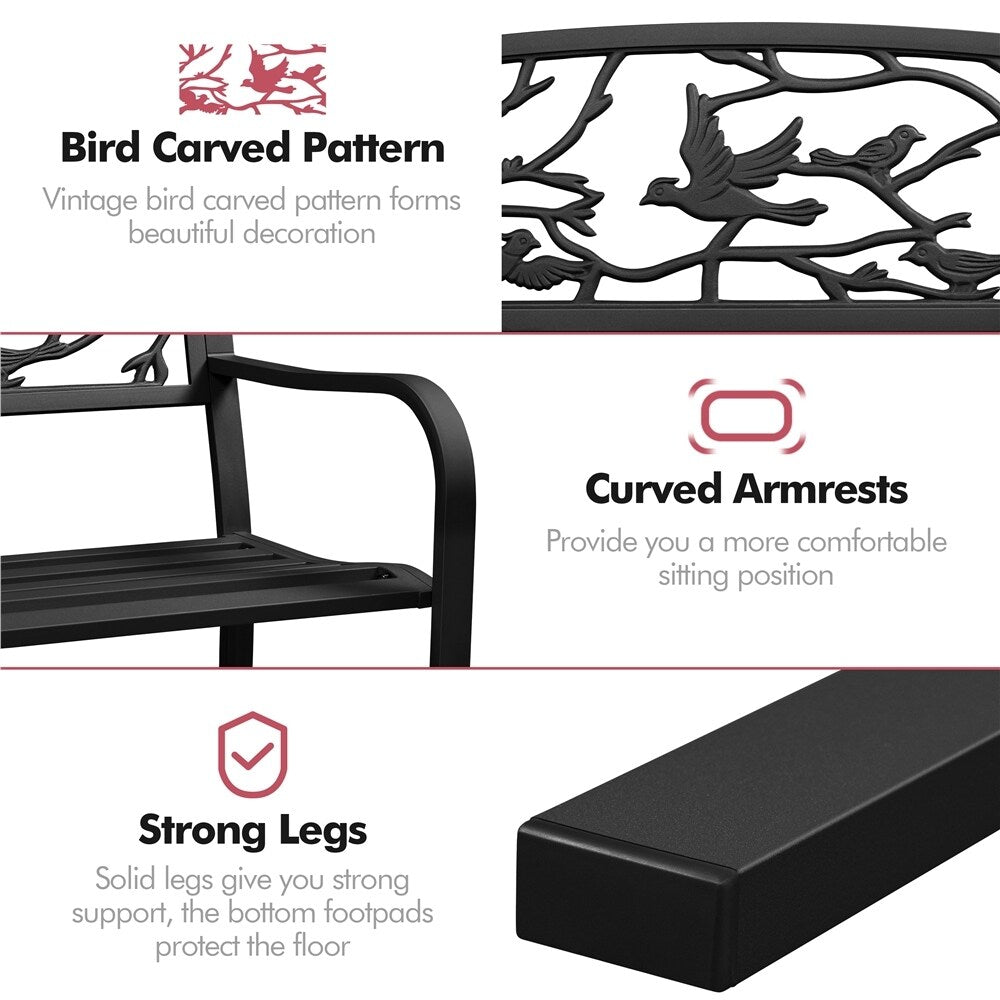 Banc de jardin Yaheetech en métal pour l'extérieur - N/A