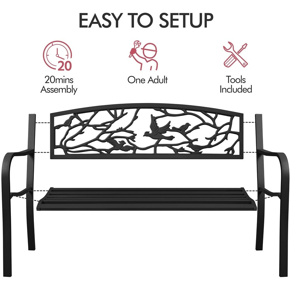 Banc de jardin Yaheetech en métal pour l'extérieur - N/A